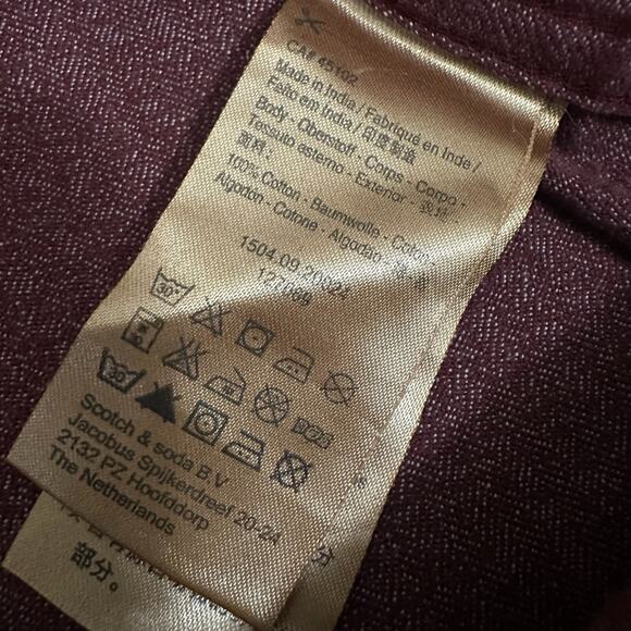 SCOTCH & SODA Button Down Shirt Dusty Mauve Geometric LS Preppy Office - Picture 7 of 10